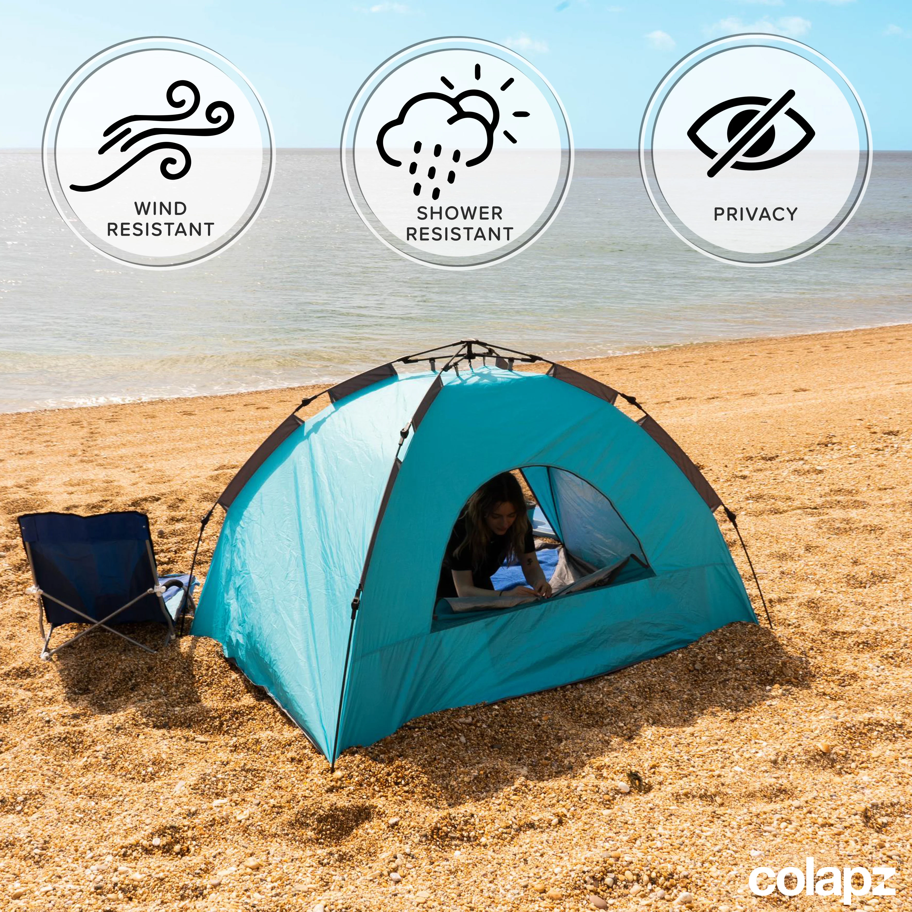 Pop-up Beach Tent With SPF50+ Protection - Image 3