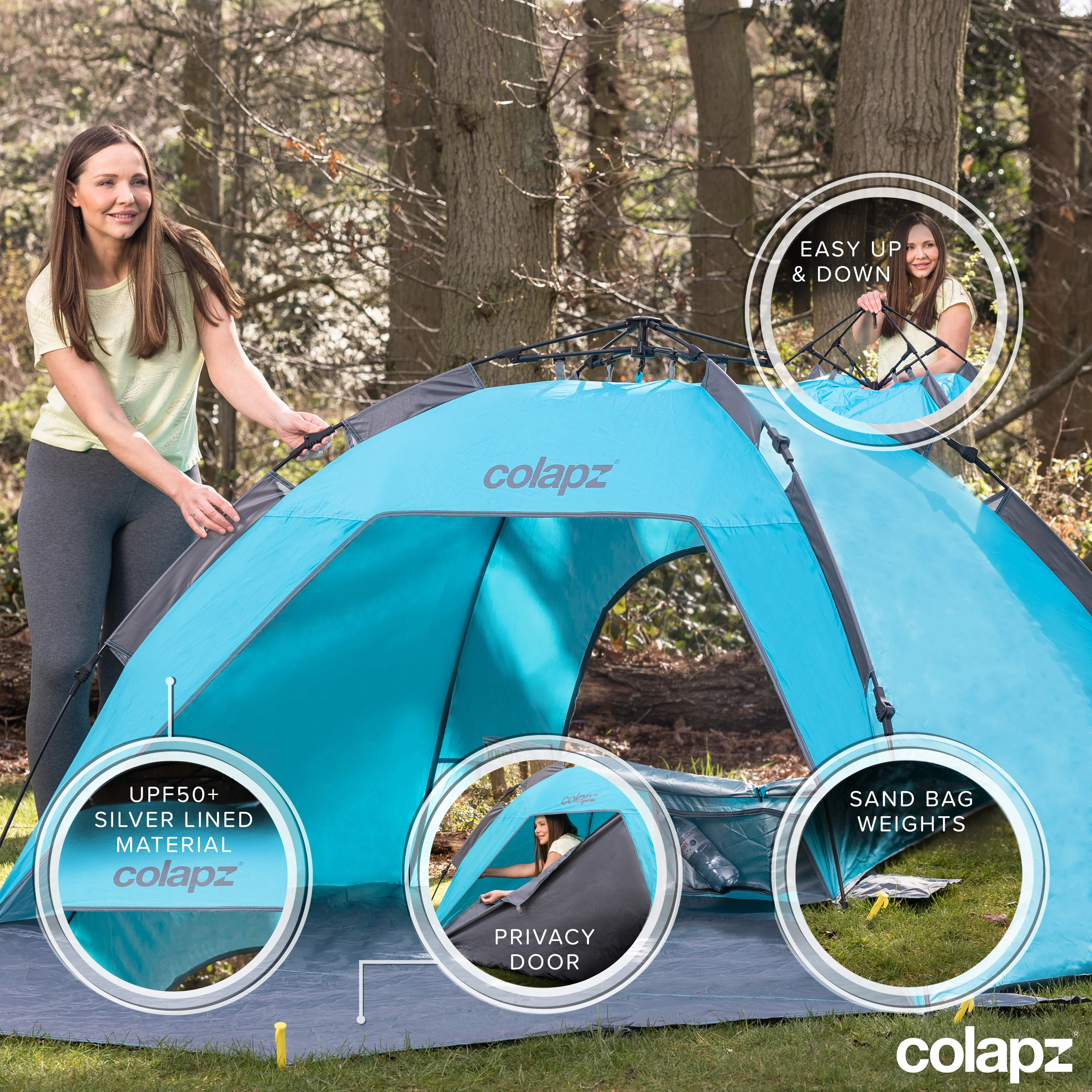 Pop-up Beach Tent With SPF50+ Protection - Image 7