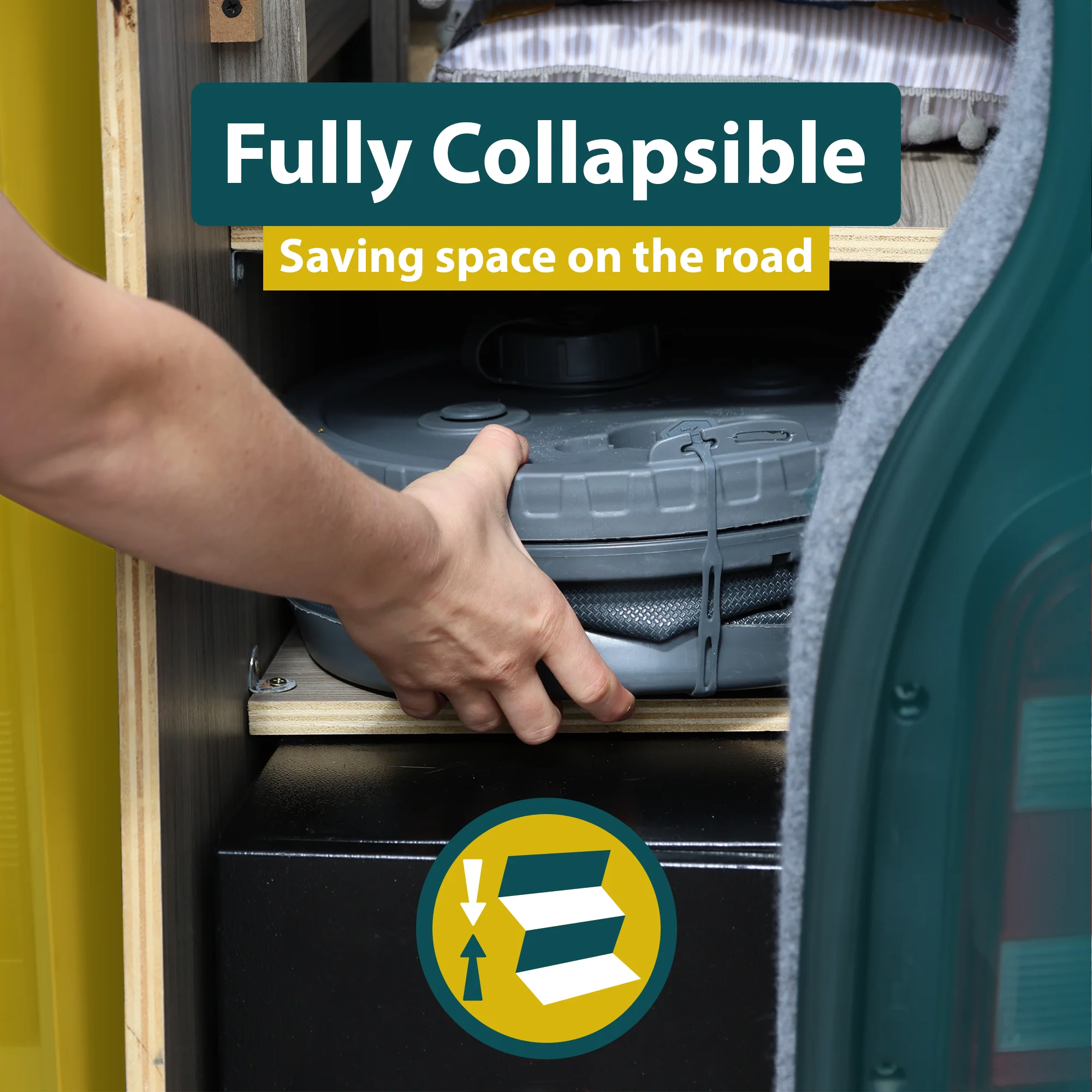 20L Collapsible 2-in-1 Water Carrier & Bucket with Lockable Lid - Image 3