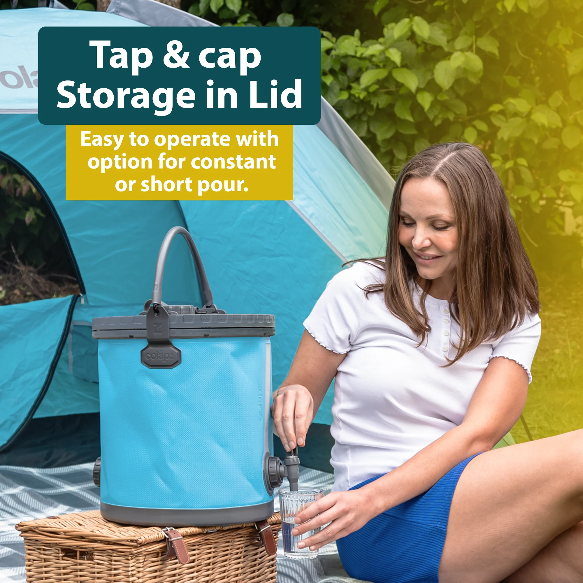 20L Collapsible 2-in-1 Water Carrier & Bucket with Lockable Lid - Image 5