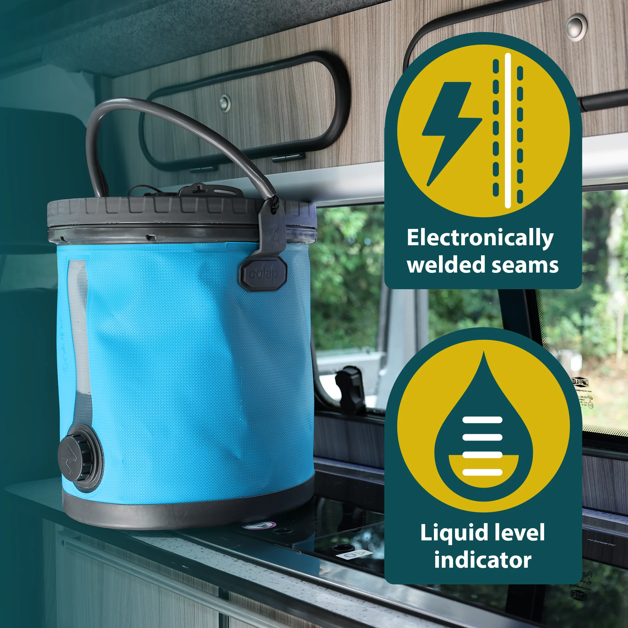 20L Collapsible 2-in-1 Water Carrier & Bucket with Lockable Lid - Image 6