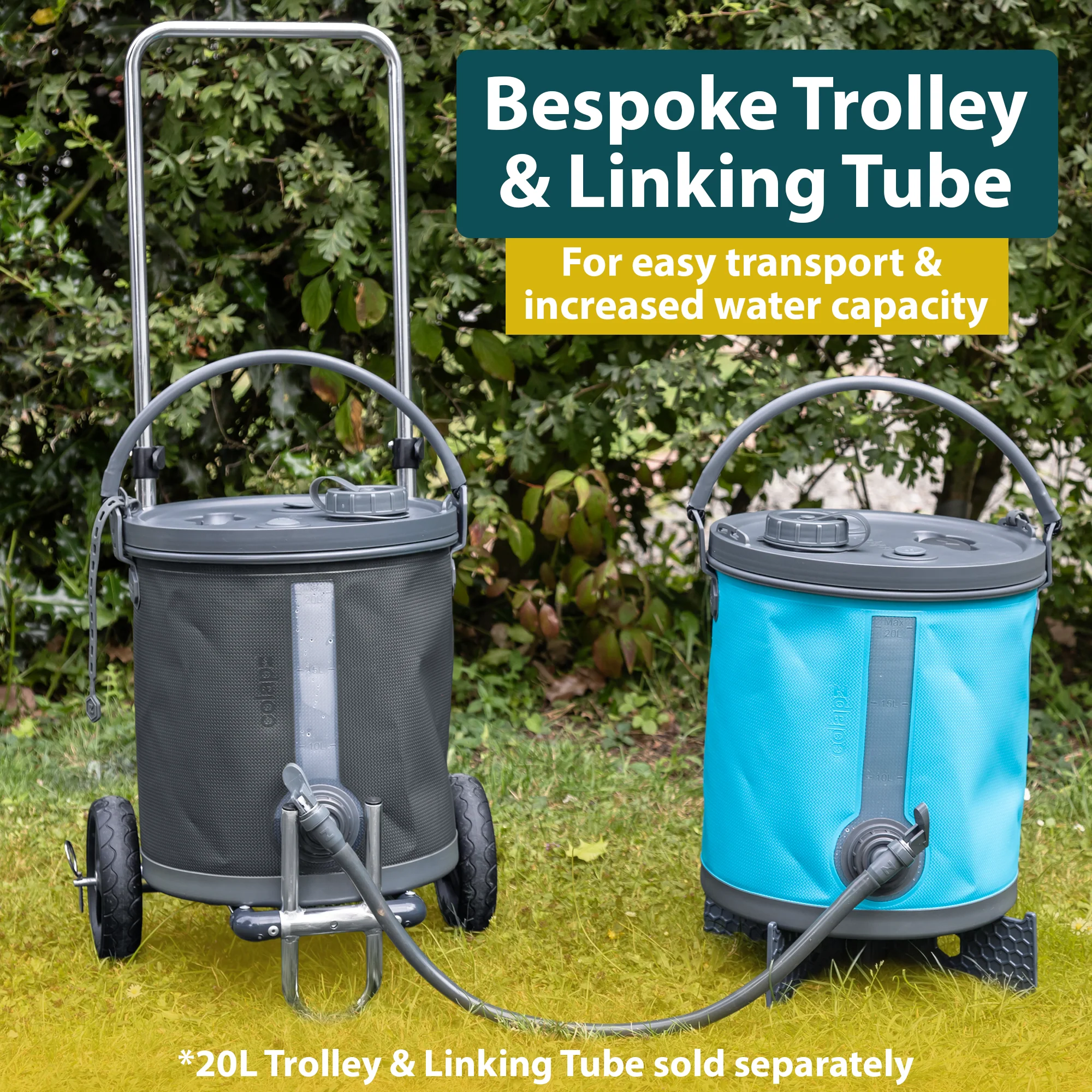 20L Collapsible 2-in-1 Water Carrier & Bucket with Lockable Lid - Image 7