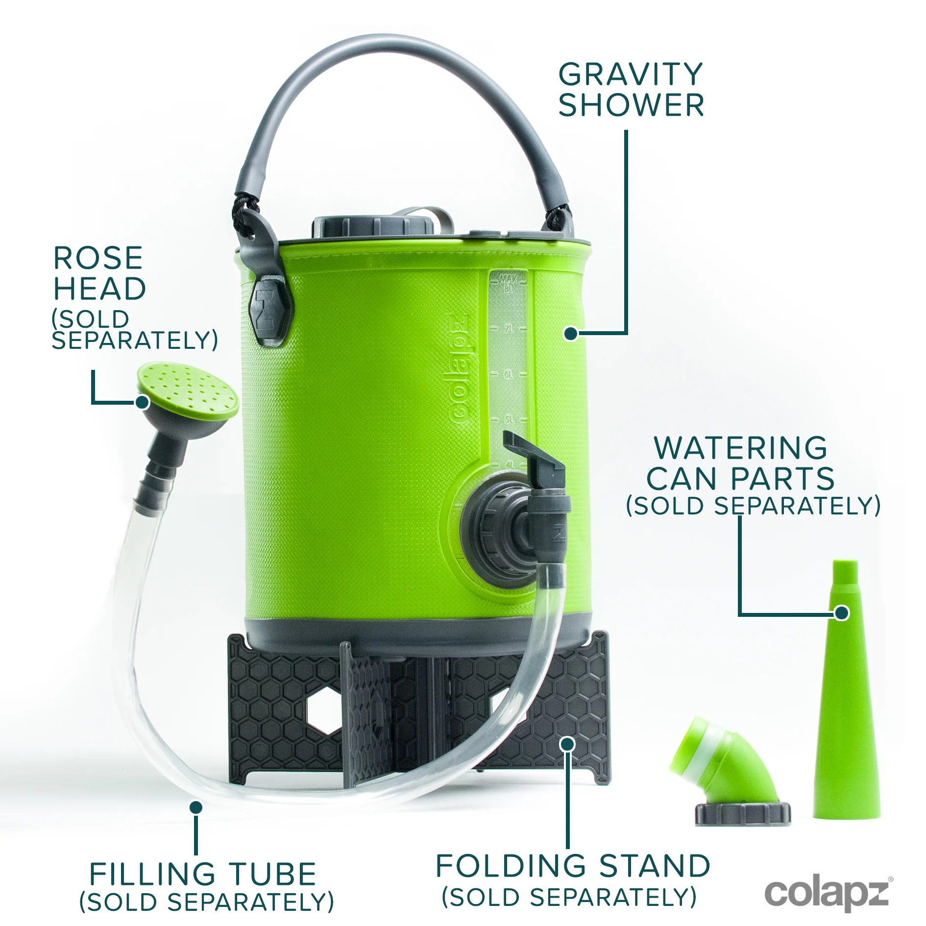 Collapsible 2-in-1 Water Carrier & Bucket with Handle and Tap - 8 Litres Capacity - Image 8