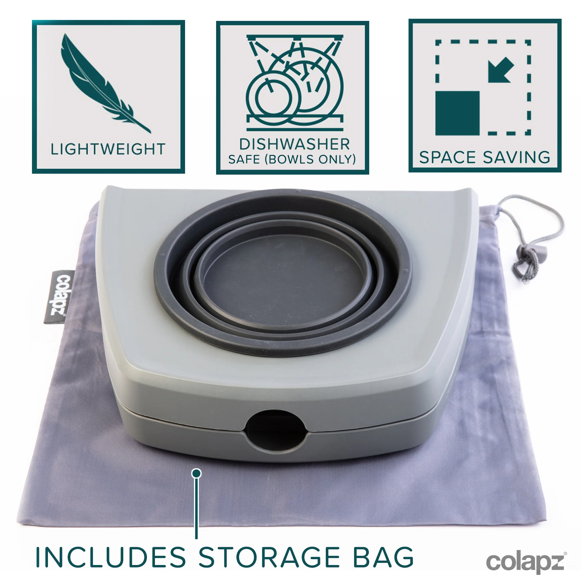 Collapsible Twin Dog Bowls on Stand - Image 4