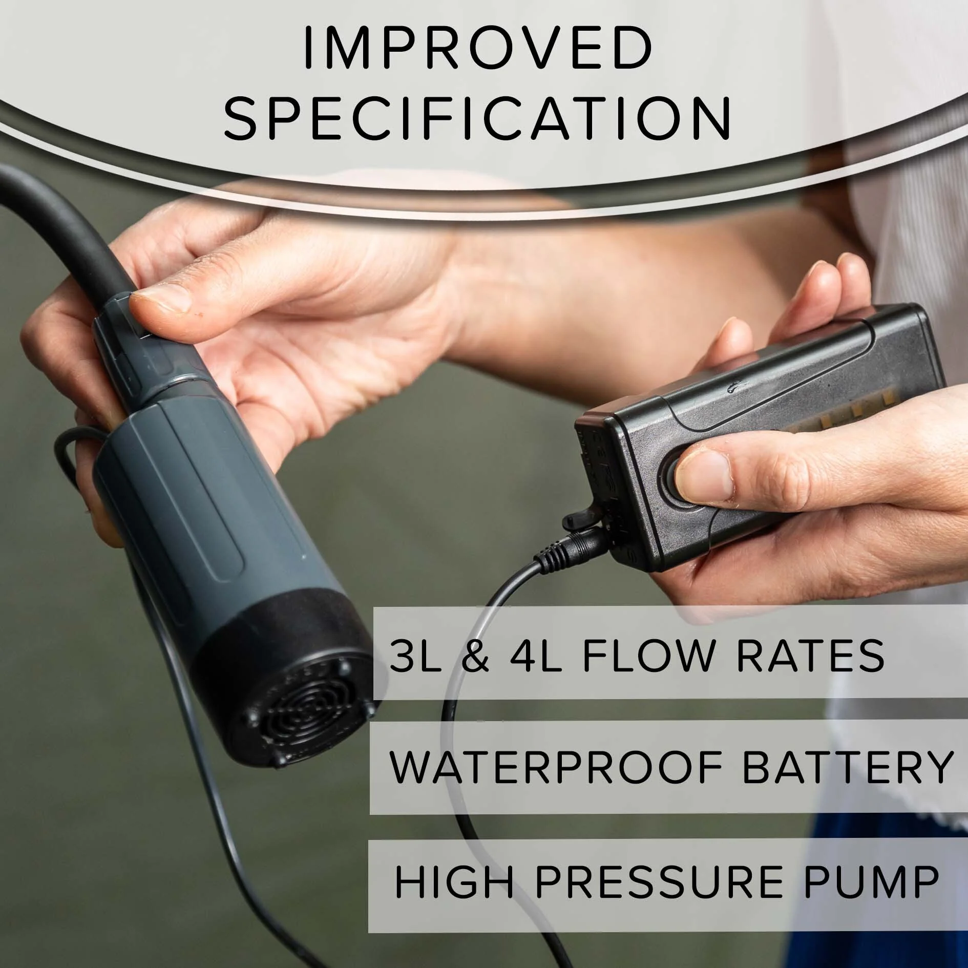 Premium USB Rechargeable Travel & Camping Shower (3in1) - Image 6