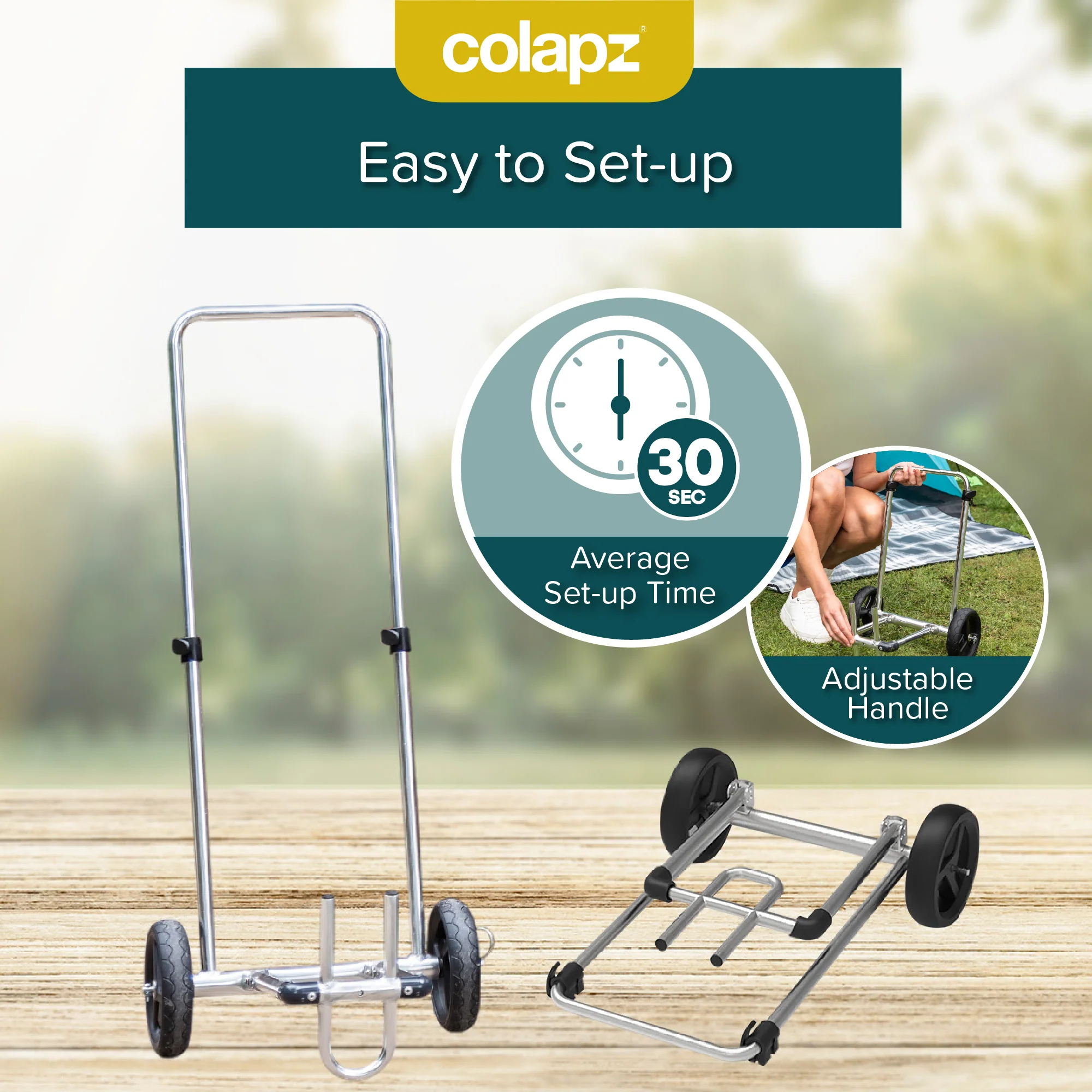 Trolley for 20L Collapsible 2-in-1 Water Carrier & Bucket with Lockable Lid - Image 3