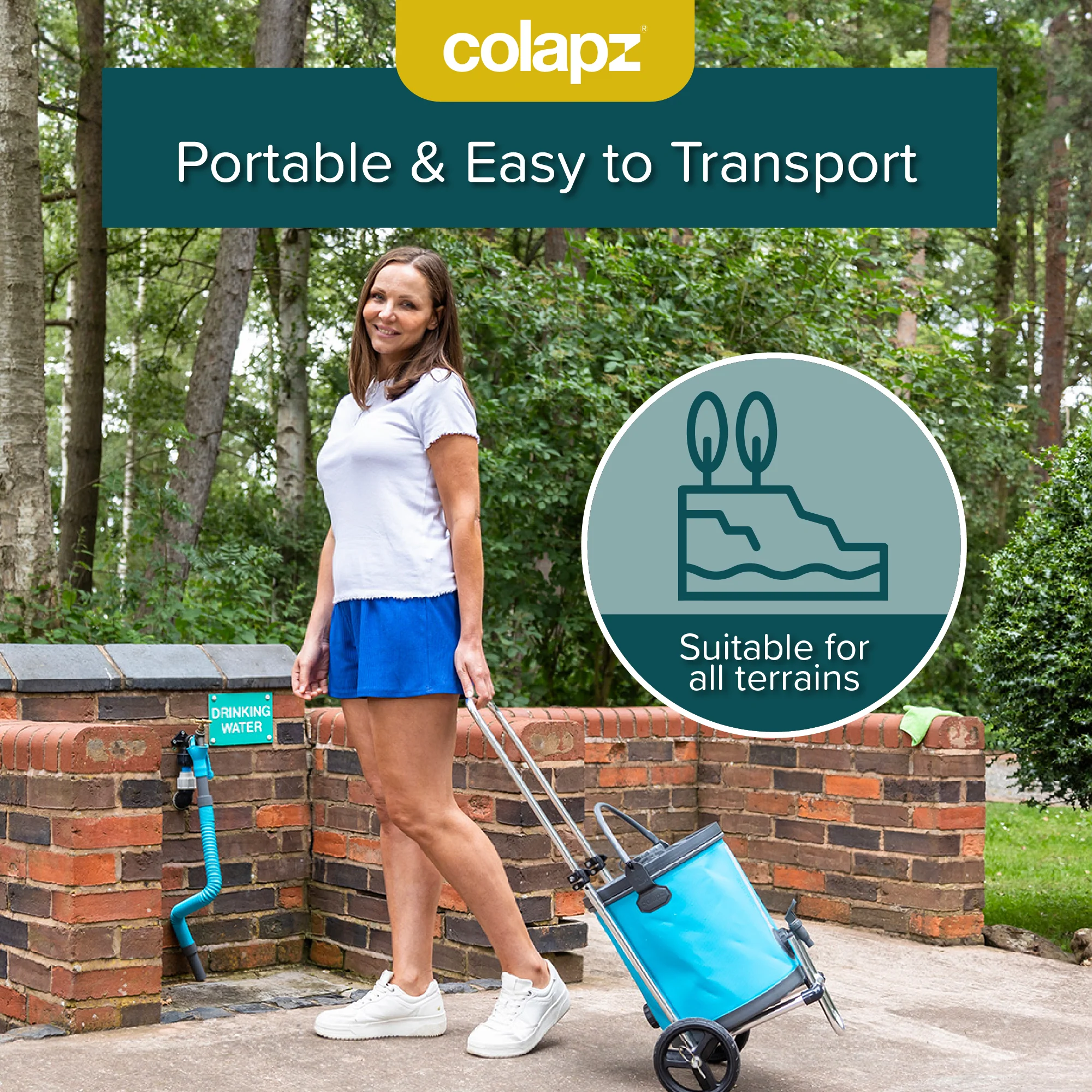 Trolley for 20L Collapsible 2-in-1 Water Carrier & Bucket with Lockable Lid - Image 4